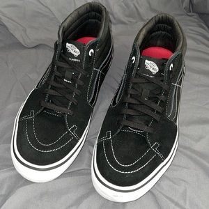 Pre-owned Vans Off The Wall 721454 Hi Top Old Skool Pro Black Skateboard Shoe